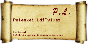 Peleskei Líviusz névjegykártya